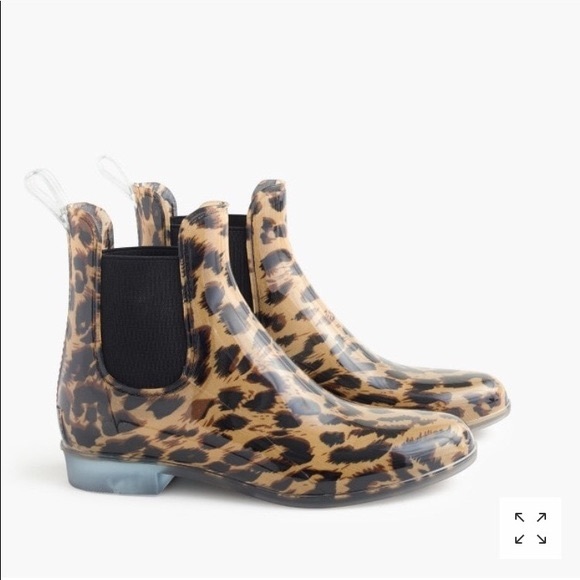 J. Crew Shoes - J. Crew Chelsea leopard rain boots size 9 J. Crew Shoes - J. Crew Chelsea leopard rain boots size 9